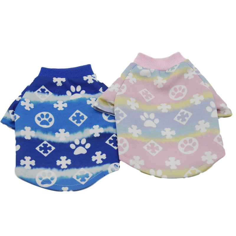 Net Red Same Style Gradient Dog Clothes Teddy Clothes Pet Clothes Spring And Autumn Pet Clothes