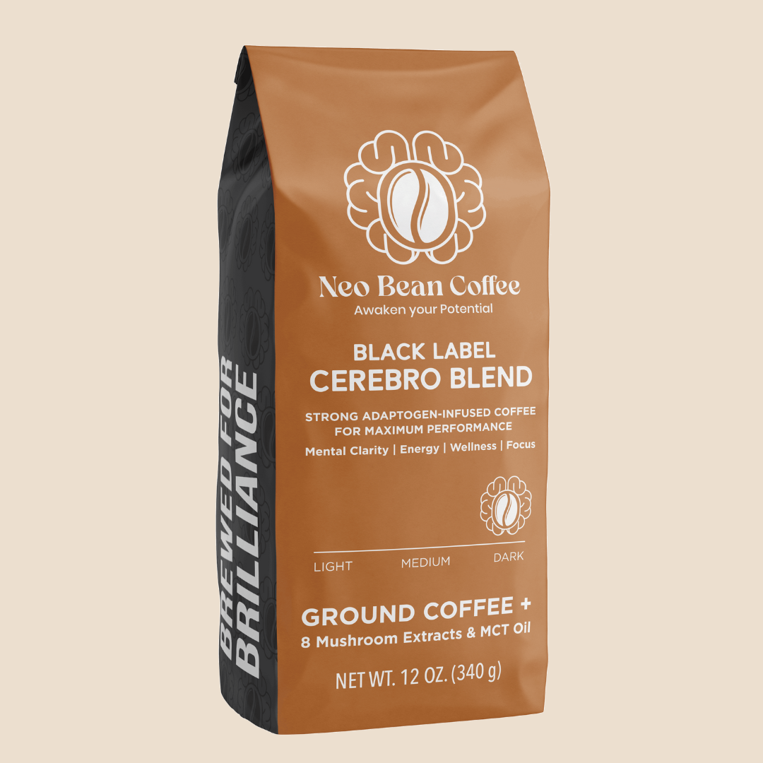 Neobean Cerebro Blend - Mushroom Coffee - Specialty Coffee with 8 Adaptogens