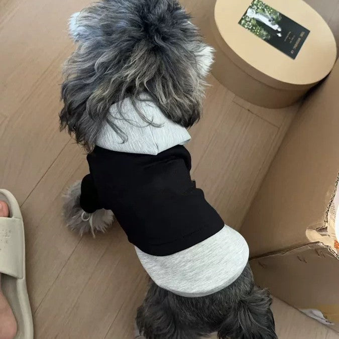 Dog Clothes Fake Two-Piece AutumnWinter Warmth Schnauzer Bichon Teddy Shiba Inu Westie Pet Hooded Sweatshirt