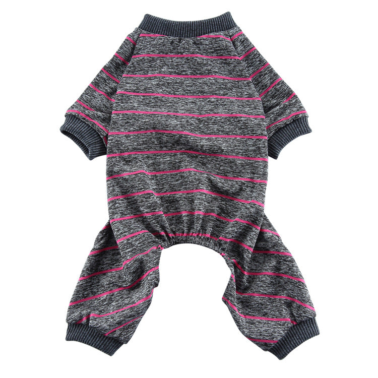 Summer Dog Clothes Striped Home Pajamas Thin