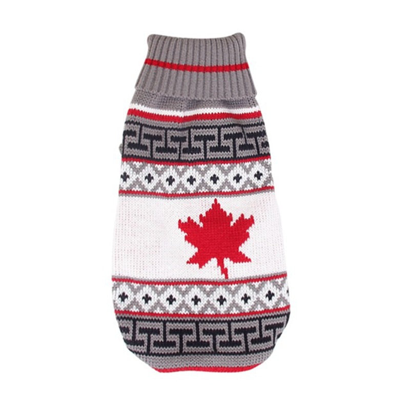 Christmas Turtleneck Knitting Sweater Dog Clothing