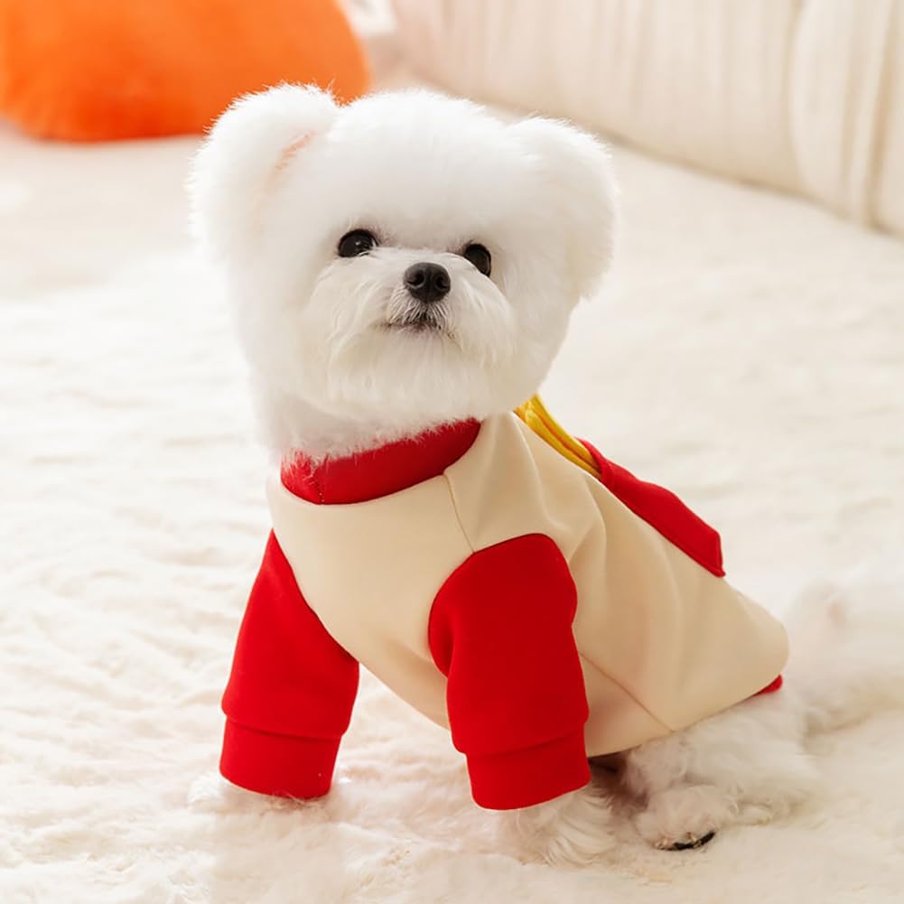Cute Dog Sweaters Warm Pet Clothes With Leash Loop Design Soft Funny Dog Clothes For Small And Medium Dogs Boys And Girls
