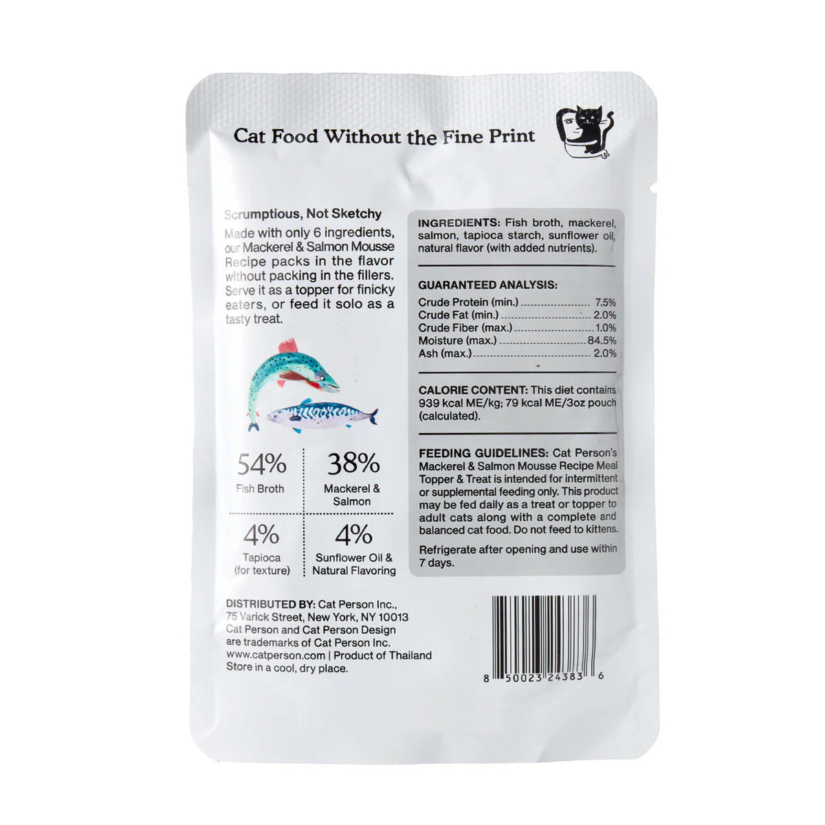 Cat Person Cat Mousse Mackerel & Salmon 3oz Pouch