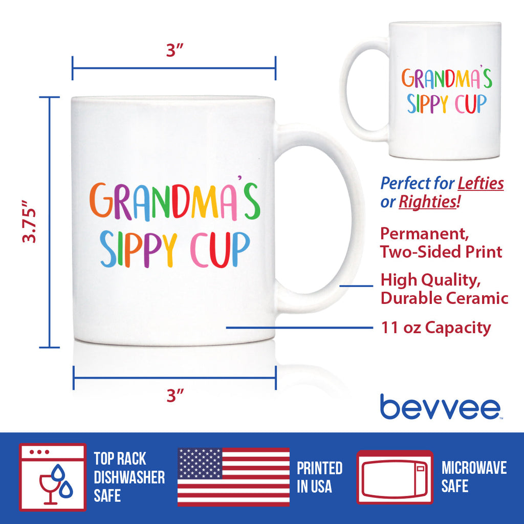 Grandma's Sippy Cup - Coffee Mug Gift for Grandmothers - Cute Birthday Cups