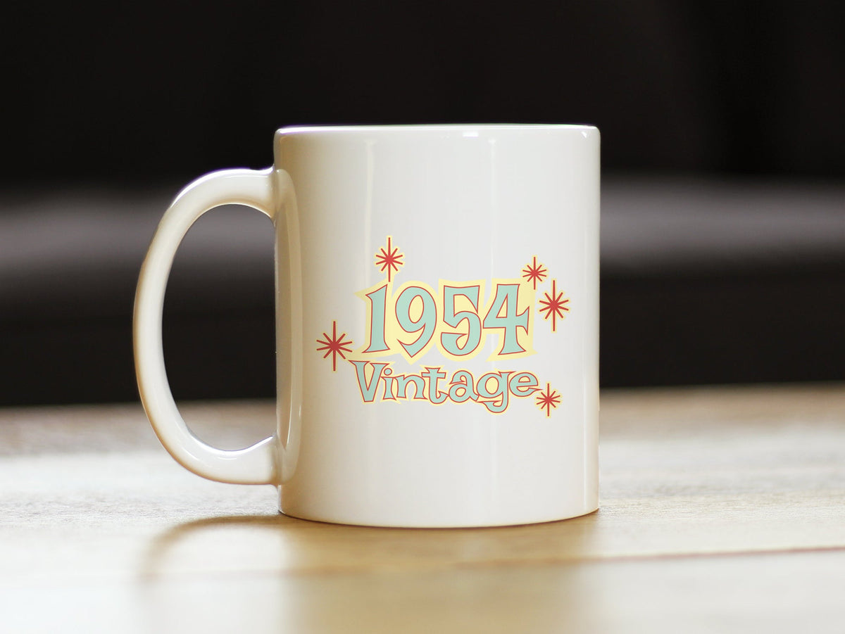 Vintage 1954 - Fun 72nd Birthday Coffee Mug Gifts for Men & Women Turning 72 - Retro Coffee Cups