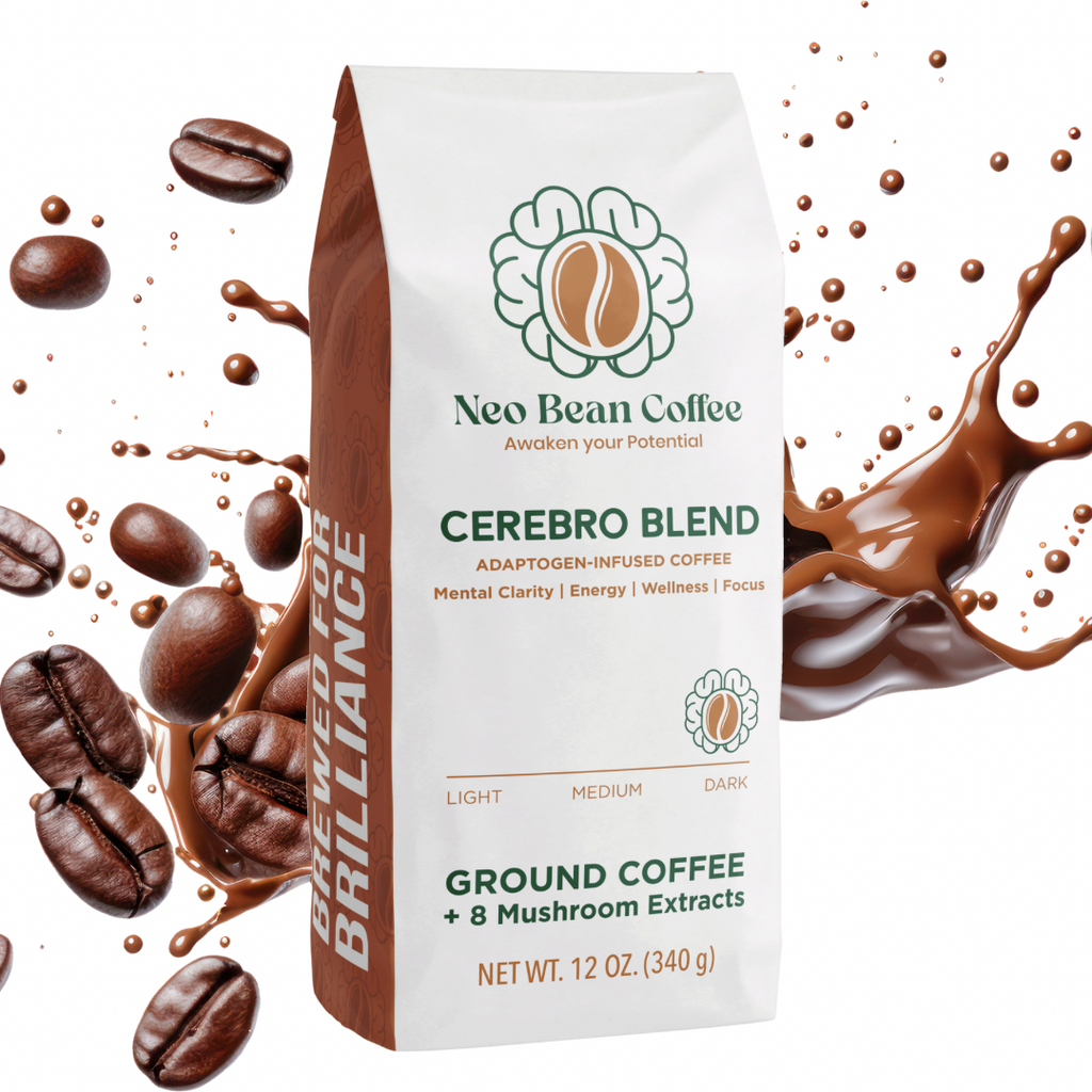 Neobean Cerebro Blend - Mushroom Coffee - Specialty Coffee with 8 Adaptogens