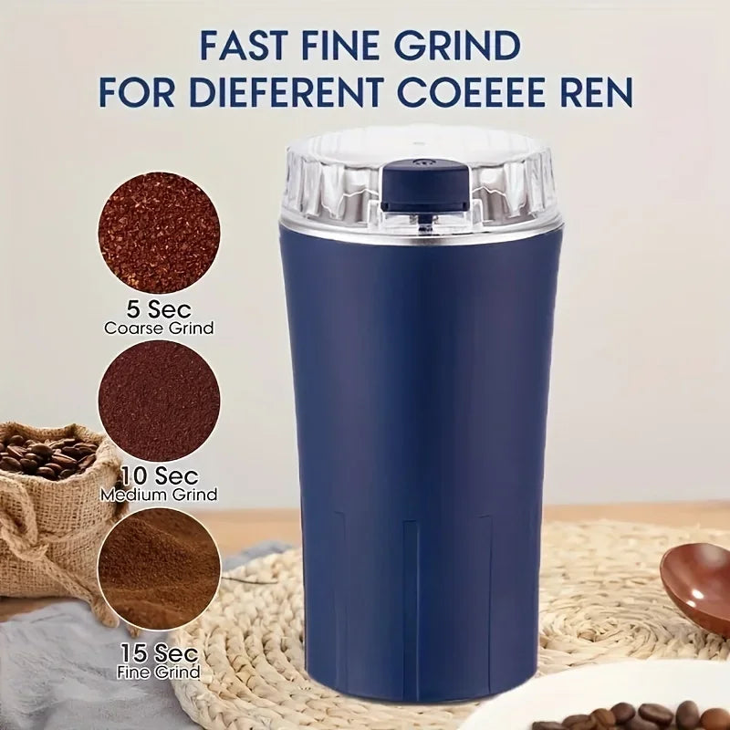 Electric Coffee Bean Grinder Multifunctional with One-Press Control Food Processor Blender for Espresso Nuts Grains Easy Clean