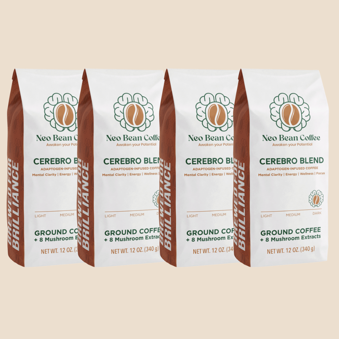 Neobean Cerebro Blend - Mushroom Coffee - Specialty Coffee with 8 Adaptogens