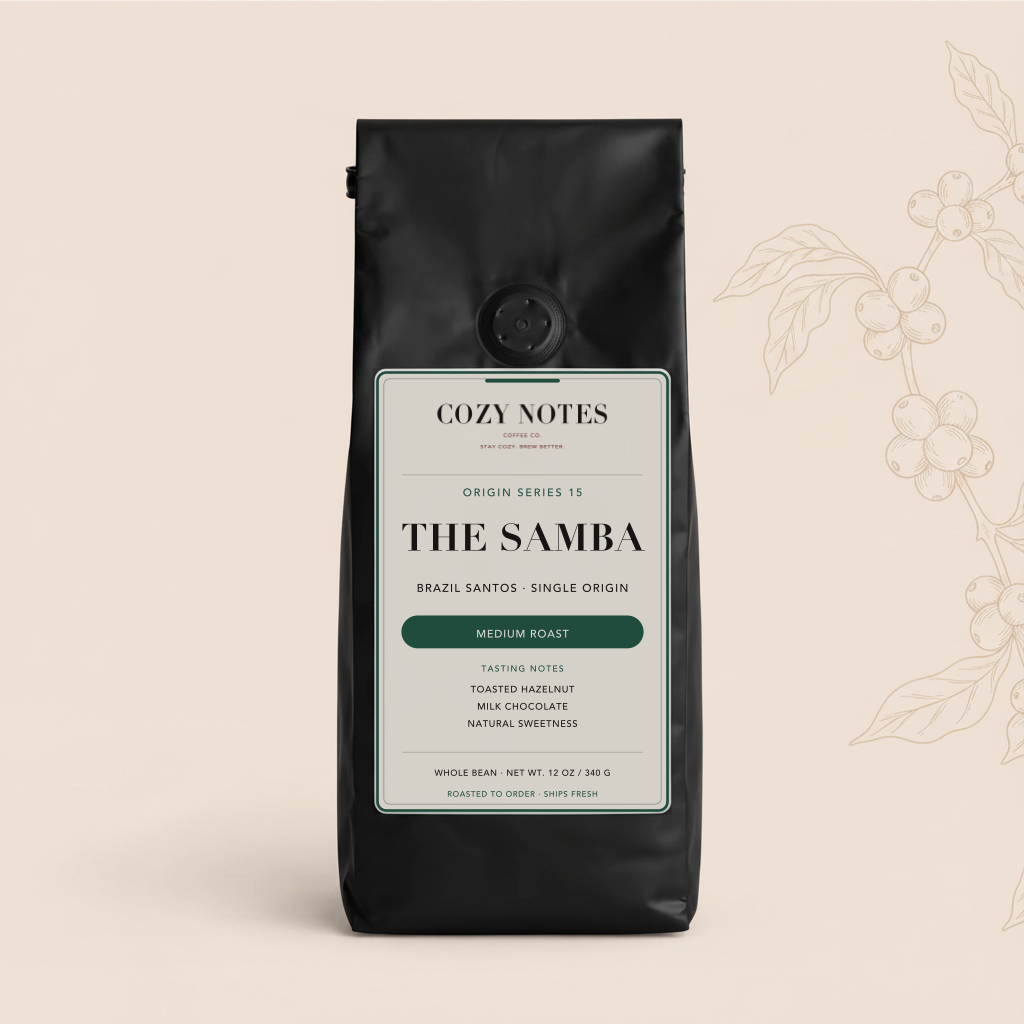 Cozy Notes The Samba — Brazil Sul de Minas Single Origin Coffee, Medium Roast