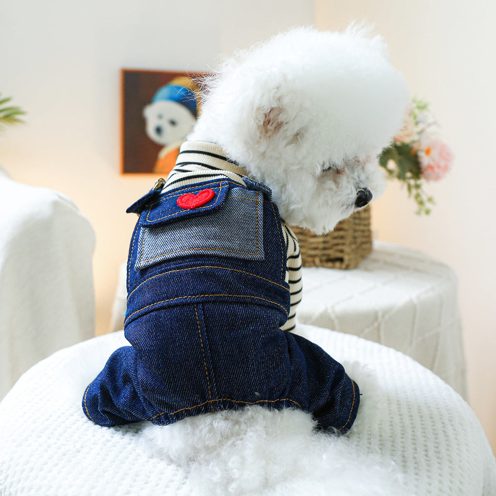 Pet Clothes Dog Four Feet Heart Vintage
