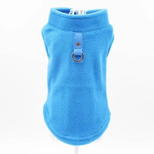 Blank Dog Vest Soft Fleece Clothes For Small Dogs Solid Candy Color Dog T Shirt With Dog Harness Leash Dog Cold Weather Coat Warm Dog Jumpers Soft Fleece Vest Jacket with Leash Ring Costume for Puppy Small Dogs