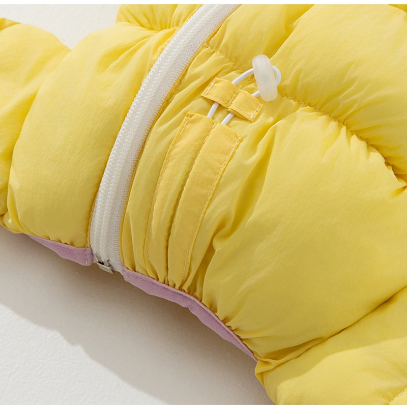 Autumn And Winter Dog High-end Macaron Thickened Zipper Bear Warm Four-legged Cotton-padded Jacket, Cat Cotton-padded Jacket, Pet Clothes