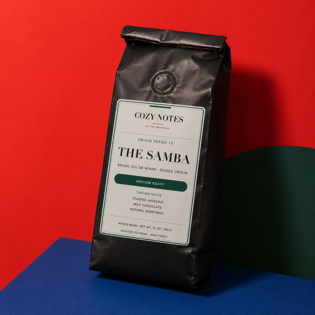 Cozy Notes The Samba — Brazil Sul de Minas Single Origin Coffee, Medium Roast
